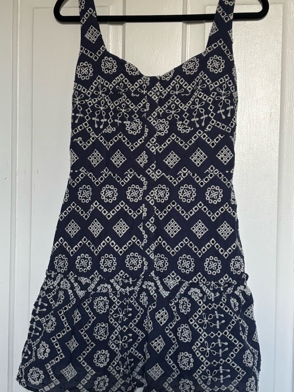 Adelyn Rae Navy Embroidered Floral Dress